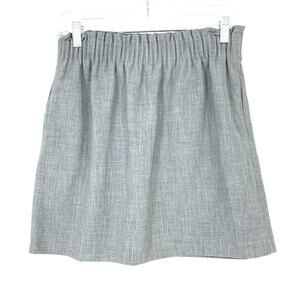 J. Crew Mercantile Skirt Women's Sz 2 Paperbag Waist Sidewalk Mini Gray Pockets